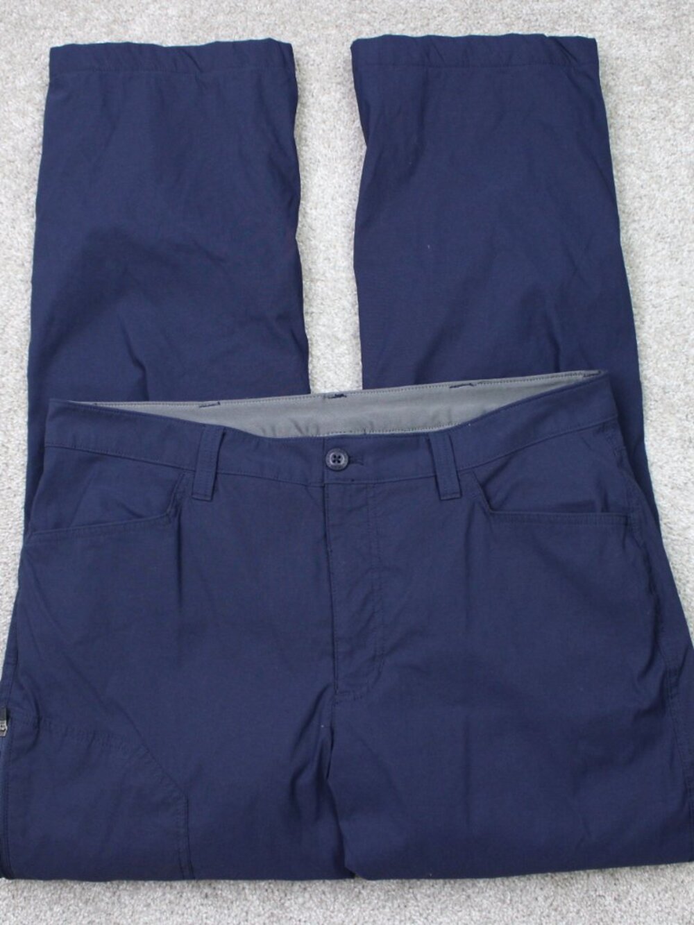 Eddie Bauer Pants Mens 36x32 Blue Fleece Lined Tech Nylon Stretch Cargo Pocket